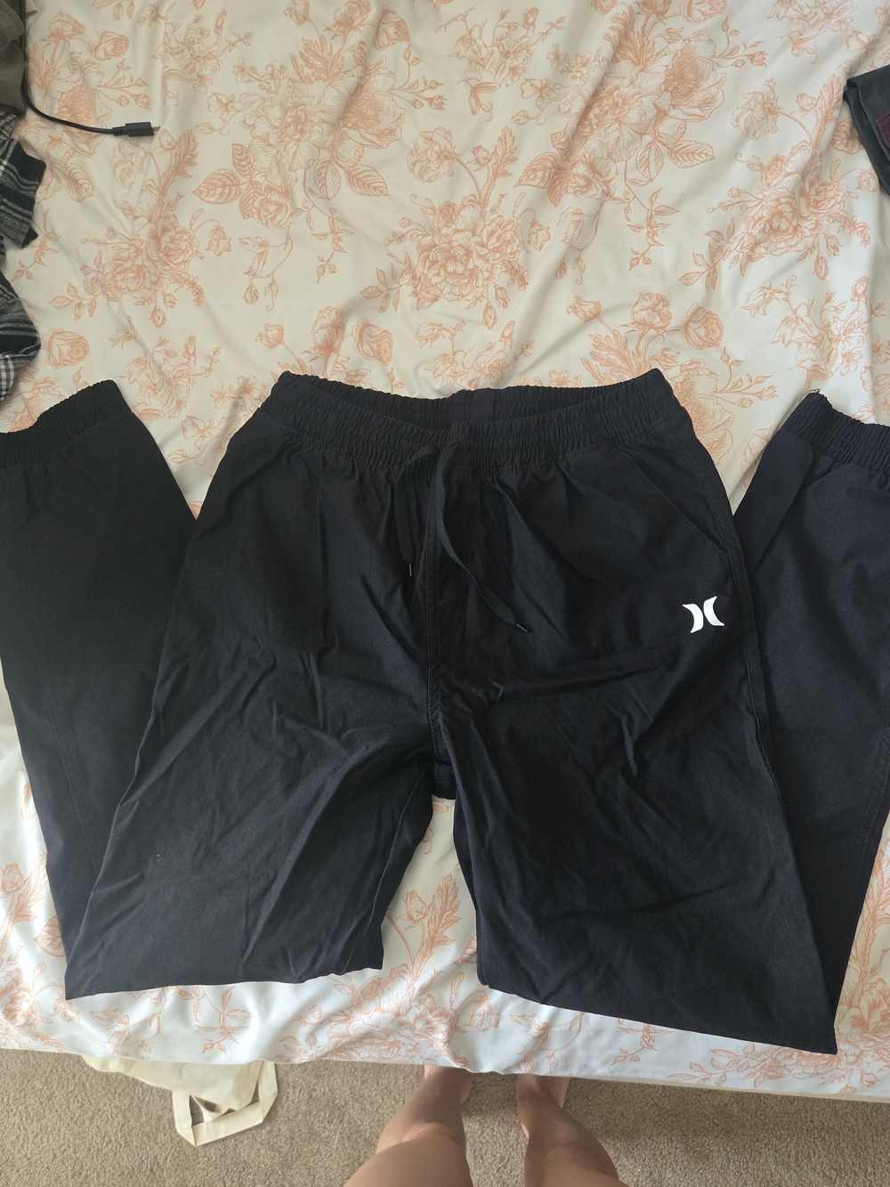 Hurley Black Kids Sweatpants with White Logo